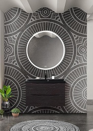 BelBagno Тумба с раковиной Marino 80 подвесная Rovere Cioccolato Amaro с раковиной 80/45 ART-AST-NERO – фотография-7