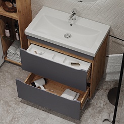 Vigo Тумба с раковиной Wave 800-0-2 дуб золотой – фотография-6