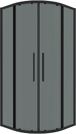 Grossman  Душевой уголок Cosmo 90x90x195 четверть круга профиль черный матовый стекло тонированное – фотография-1