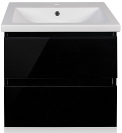 Style Line Тумба для умывальника Даймонд 60 Люкс черная, PLUS – фотография-1