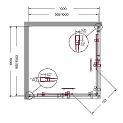 BelBagno Душевой уголок Marino 100/100 MARINO-A-2-100-C-NERO – фотография-3