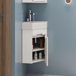 Onika Тумба под раковину Айленд 35 подвесная угловая белая – фотография-4