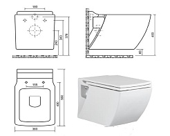 Creavit Унитаз подвесной Trend TP324 с биде – фотография-3