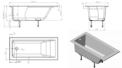 Astra-Form Ванна Нейт 150х70, литой мрамор – фотография-5