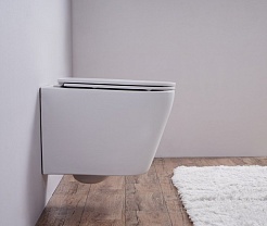 Esbano Унитаз Clavel подвесной безободковый белый матовый – фотография-9