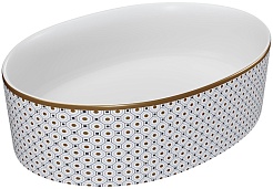 Teymi Раковина накладная Lori 50.5 T50479 белая с орнаментом – фотография-1