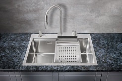 Milacio Мойка кухонная Denia 68 Steel со смесителем нержавеющая сталь – фотография-4