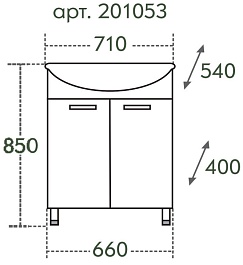 СанТа Тумба с раковиной Лидия 70 – фотография-5