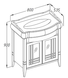 Opadiris Мебель для ванной "Сакура 80" орех – фотография-5
