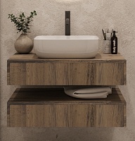 Зов Тумба с раковиной Токио 80 древесина аттик с тумбой