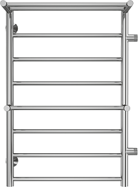 Terminus Полотенцесушитель водяной Анкона П8 500x800 БП500 с полкой хром – фотография-1