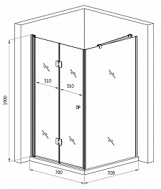 Gemy Душевой уголок Dutch Windmill S37193A-D70 70x70 – фотография-3