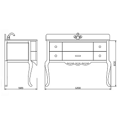 Demax Тумба с раковиной "Престиж 115" черная – фотография-3