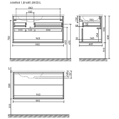 Sancos Тумба с раковиной Marmi 1.0 100 L дуб чарльстон раковина Grace 101 L CN7014 – фотография-6