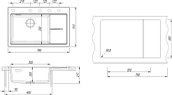 Florentina Мойка кухонная Россана 780 L бежевая – фотография-4