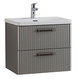 BelBagno Тумба с раковиной Due 50 подвесная Сатин ручки Матовый тёмный никель