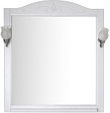 ASB-Woodline Зеркало Салерно 80 белый/патина серебро, массив ясеня