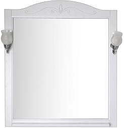 ASB-Woodline Зеркало Салерно 80 белый/патина серебро, массив ясеня – фотография-1