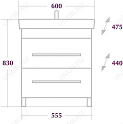 Onika Тумба с раковиной Олимп 60.13 – фотография-5