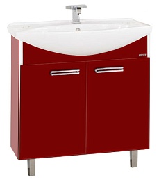 Misty Тумба для умывальника Джулия 75 прямая бордо – фотография-1