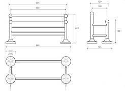 Bemeta Полка для полотенец двойная Retro bronz 144102257 – фотография-2