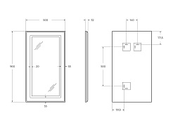 BelBagno Зеркало SPC-KRAFT-500-900-SENS-NERO – фотография-10