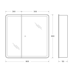 BelBagno Зеркало-шкаф SPC-MAR-800/800-2A-LED-TCH – фотография-14