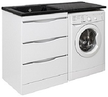 Runo Тумба с раковиной Орион 120 R черный мрамор