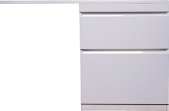 Style Line Тумба с раковиной Даллас 130 R Люкс, белая PLUS эмаль – фотография-1