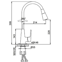 Frap Смеситель для кухни H71 F4471 хром – фотография-3