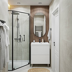 Vivon Тумба с раковиной Kristi 70 белая матовая рифленая – фотография-13