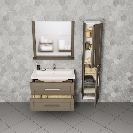 СанТа Мебель для ванной Венера 80 дуб вулканический – картинка-3