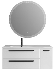 BelBagno Мебель для ванной Eco Cer-N 120-1 L bianco lucido CZR-8095-120-L ручки матовые чёрные – фотография-1
