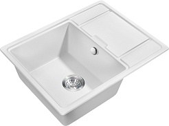 Milacio Мойка кухонная Navarra 65 Cuarzo белая – фотография-1