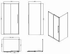 Esbano Душевое ограждение ESF-128PS-GM 120/80 – фотография-3