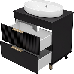 Brevita Мебель для ванной Enfida 70 черная – фотография-5