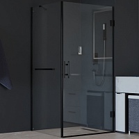 RGW Душевой уголок Hotel HO-045-1B (HO-011B + Z-060-2B + O-204B) 60x90 профиль черный стекло прозрачное