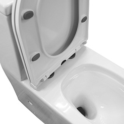 Azario Унитаз-моноблок Velluto AZ-6281 безободковый с бачком с сиденьем микролифт белый – фотография-11