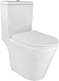 Azario Унитаз-компакт Flin AZ-1363C безободковый с бачком с сиденьем микролифт белый – фотография-1