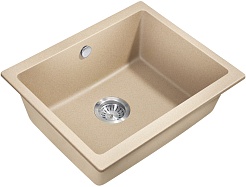 Milacio Мойка кухонная Leon 55 Cuarzo бежевая – фотография-1