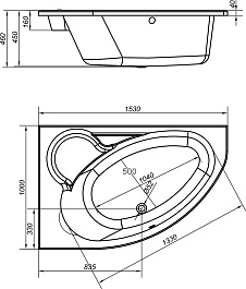 Cersanit Акриловая ванна Kaliope 153x100 L ультра белая – фотография-3