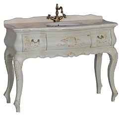 Demax Тумба с раковиной "Флоренция 120" белый перламутр – фотография-1