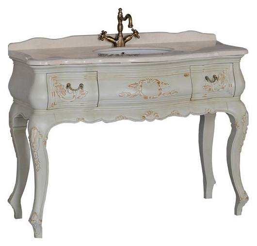 Demax Тумба с раковиной "Флоренция 120" белый перламутр – фото-1