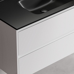 Sancos Тумба с раковиной Libra 100 белый глянец раковина Element 101 CN7003MB – фотография-5