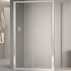 RGW Душевой уголок Passage PA-74 (PA-14 + Z-050-2) 100x110 профиль хром стекло прозрачное – фотография-1