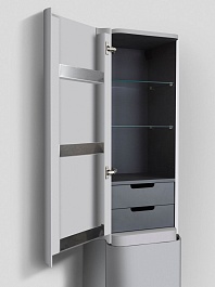 Am.Pm Пенал для ванной Sensation L серый шелк – фотография-7