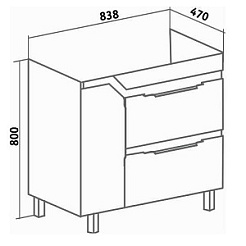 Runo Мебель для ванной Родос 85 L – фотография-10