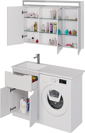 Dreja Тумба с раковиной Vega 120 L под стиральную машину белая – фотография-18