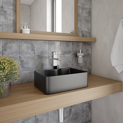 Teymi Раковина накладная в ванную Helmi Mini 41 чёрный матовый T50289 – фотография-2