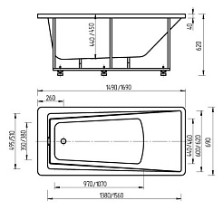 Aquatek Акриловая ванна Либра 150x70 с гидромассажем – фотография-2